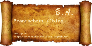 Brandschott Albina névjegykártya